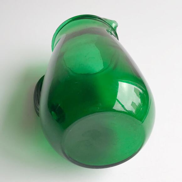 Vintage MCM Anchor Hocking Emerald Green Glass Water Pitcher 5 Cup Juice Drink - Picture 11 of 15